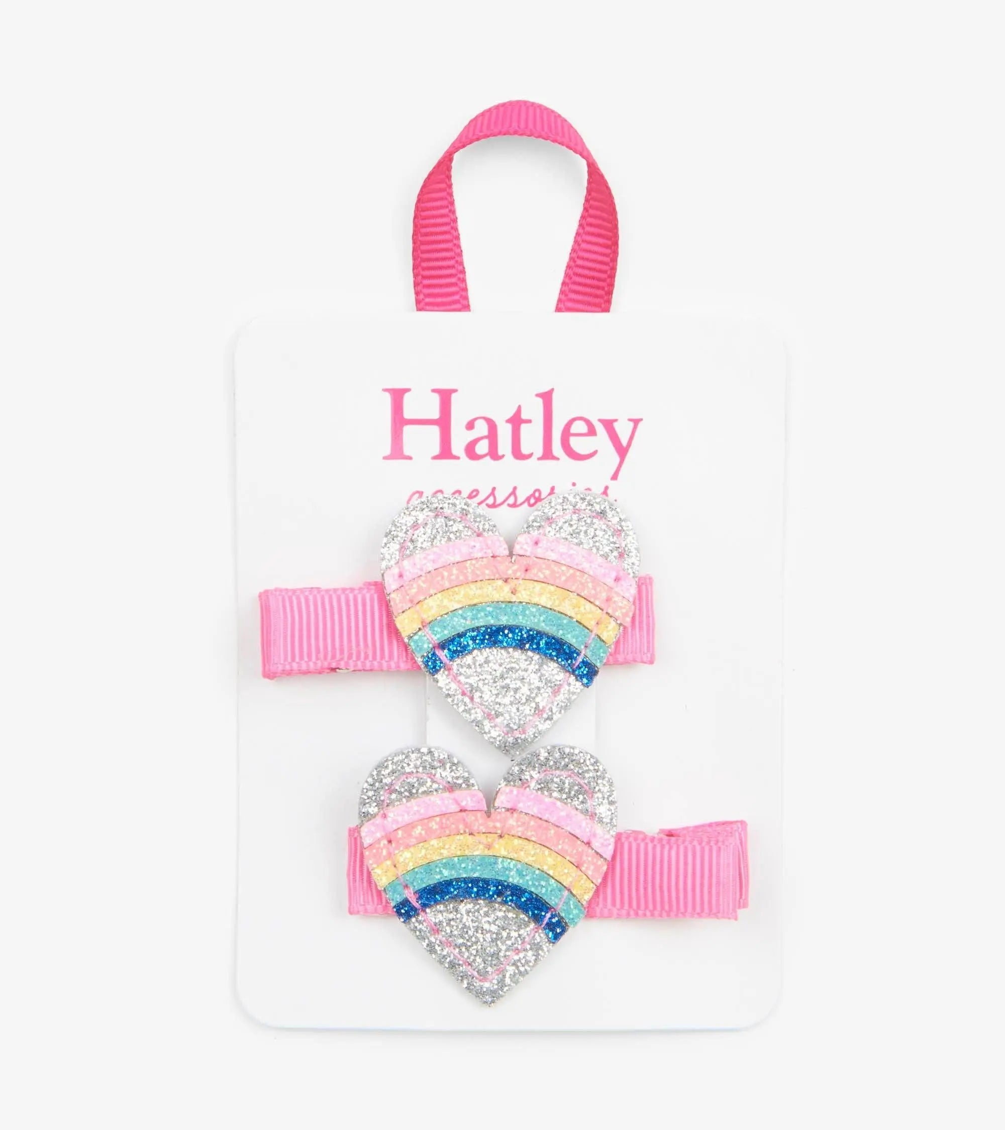 Rainbow Hearts Glitter Hair Clips | Hatley - Jenni Kidz