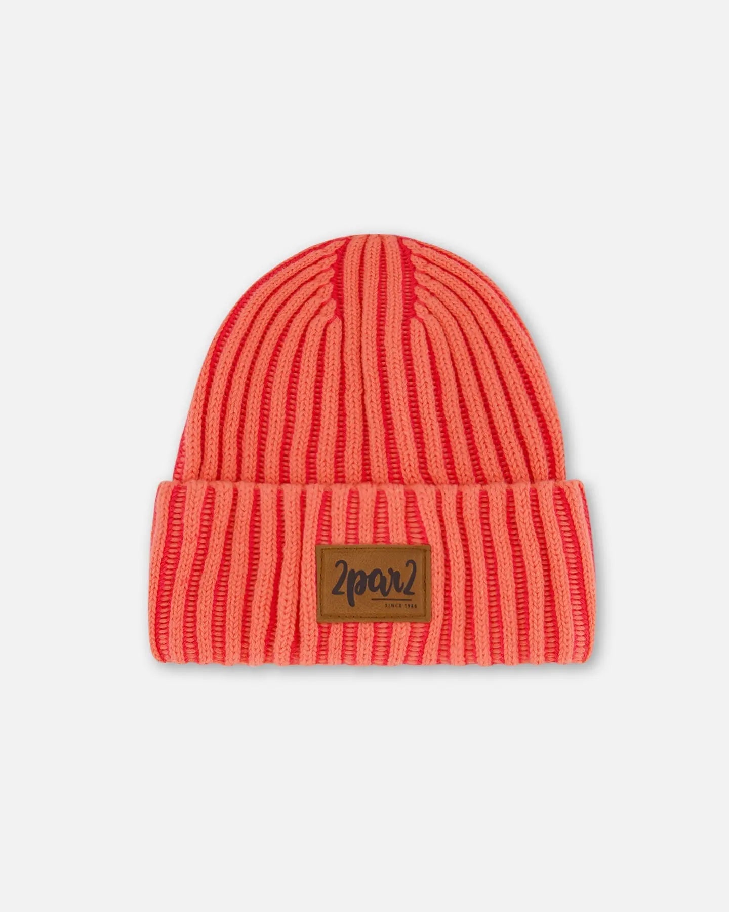 Solid Knit Hat Coral | Deux par Deux | Jenni Kidz