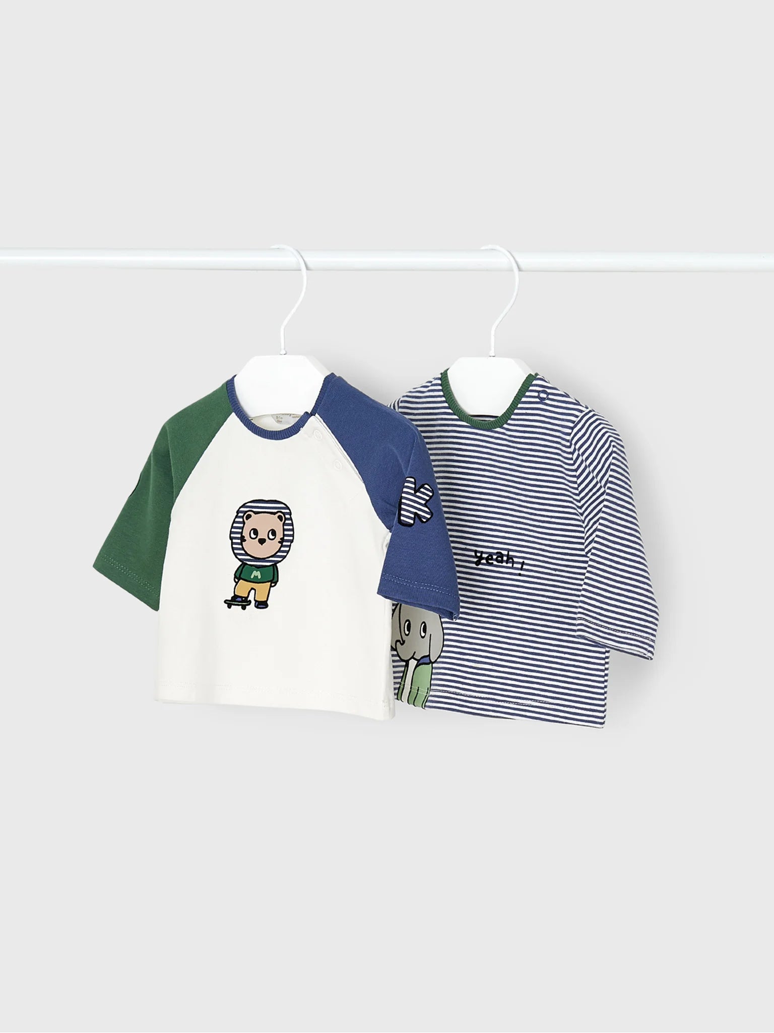 Set of 2- Pieces Baby Cotton Long T-Shirts Boys | Mayoral - Jenni Kidz