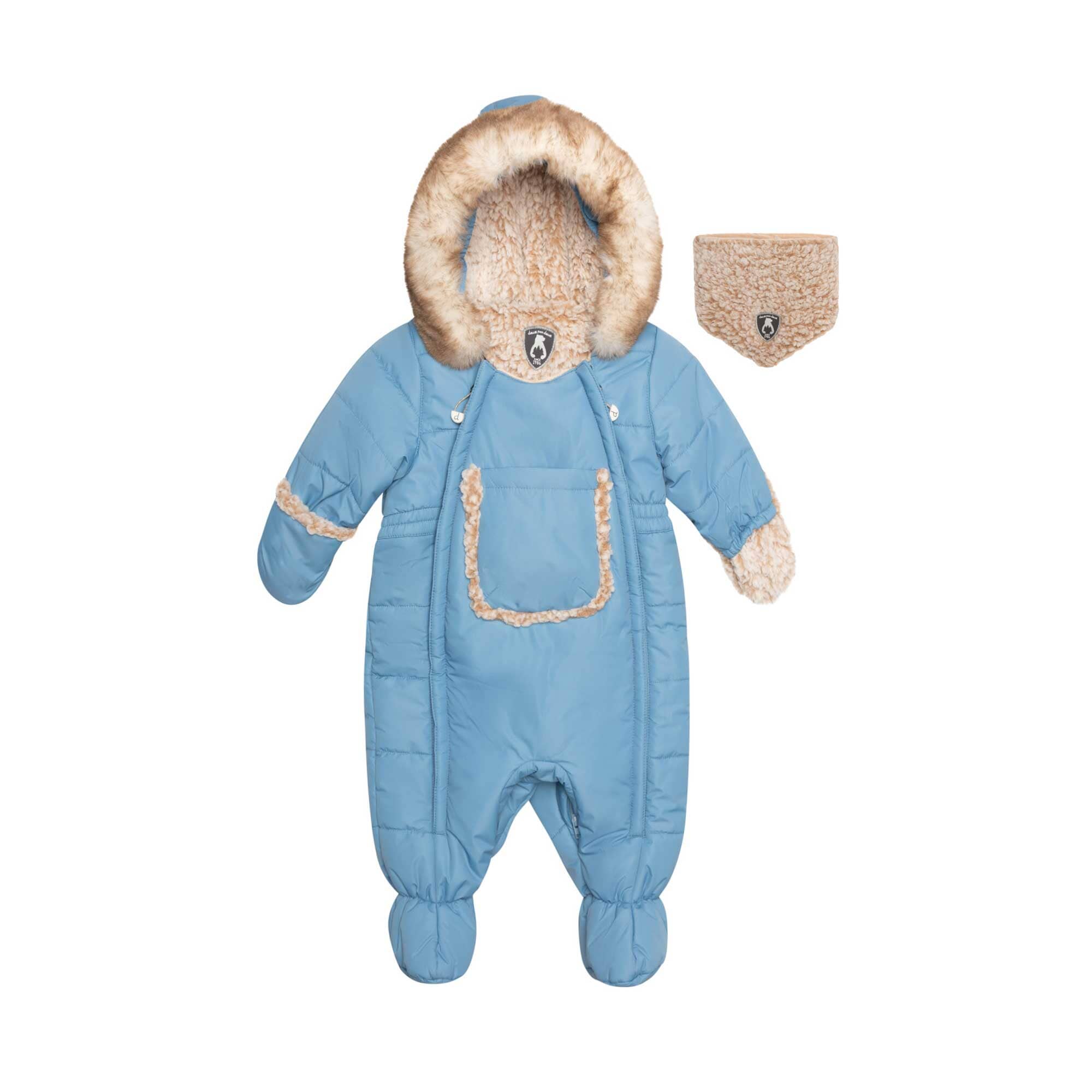 One Piece Baby Snowsuit Sky Blue-0