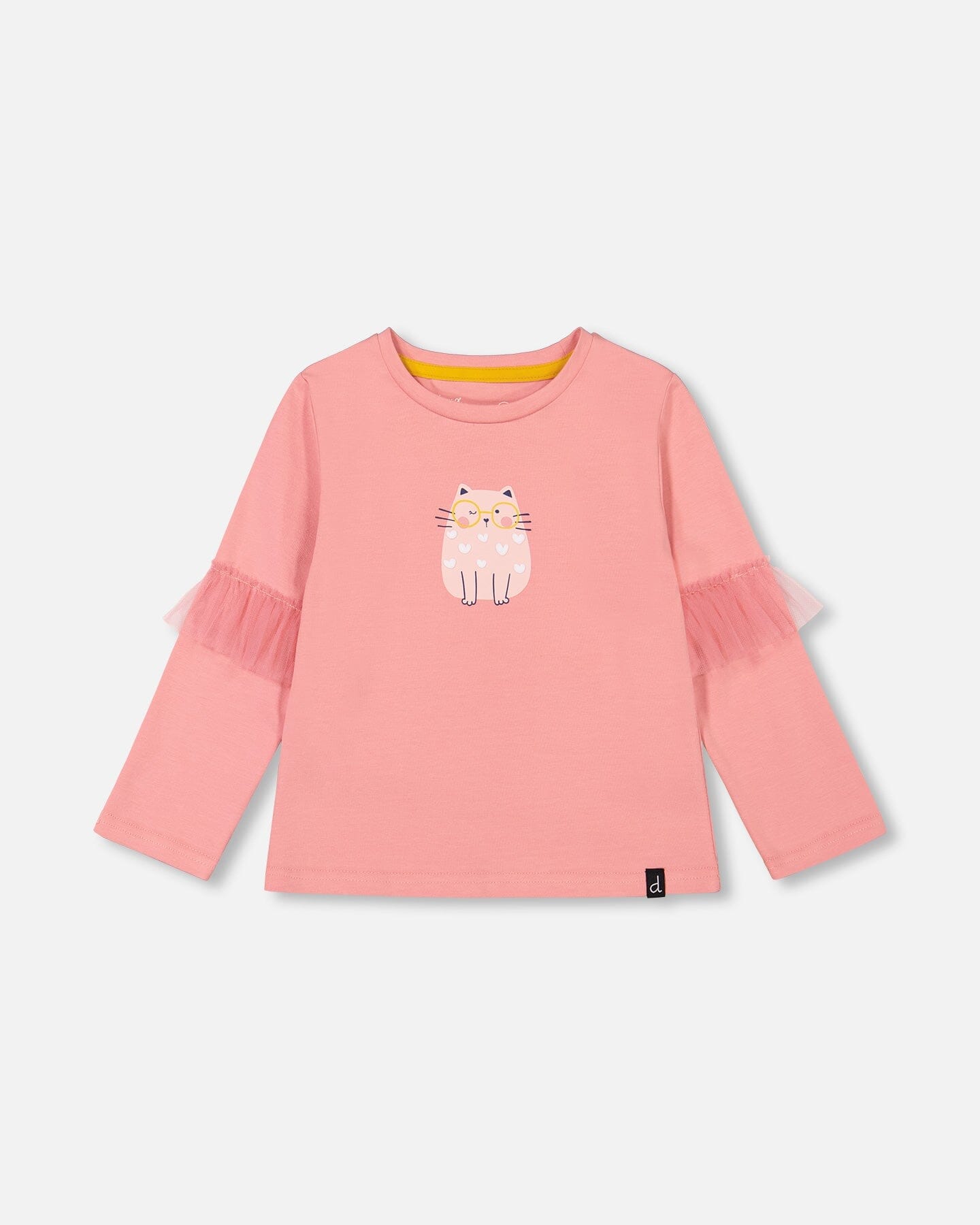 T-Shirt With Frills Rosette Pink-0