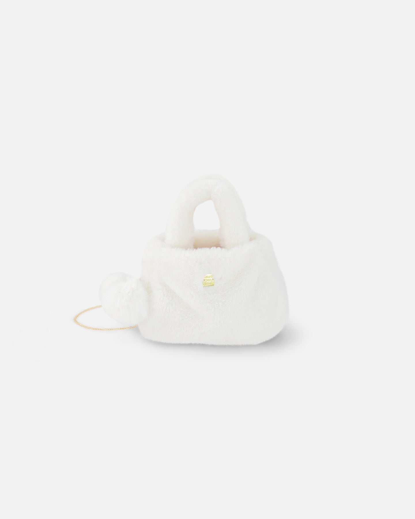 Faux Fur Pompom Bag Off White-0