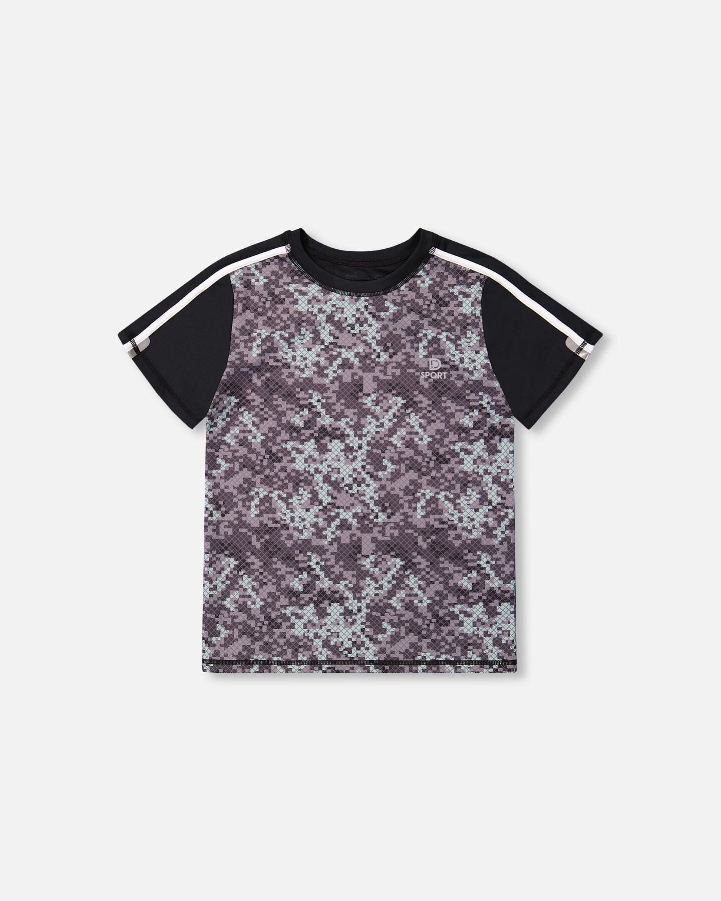 Short Sleeve Athletic Top Pixelated Grey-0