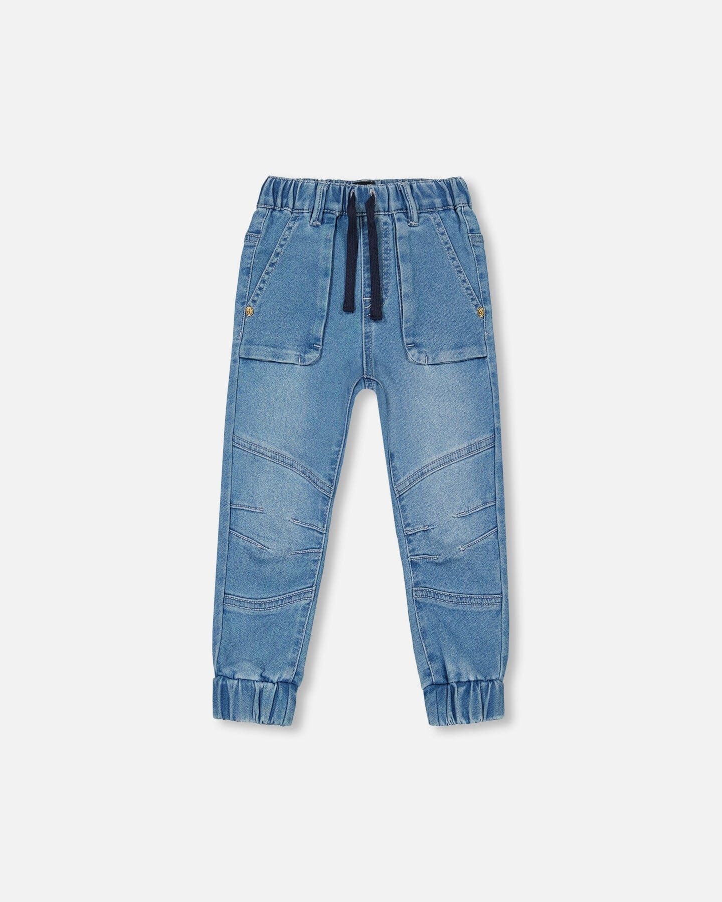 French Terry Denim Jogger Pants Light Blue-0