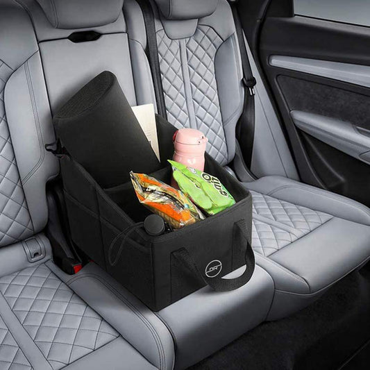 Car Trunk Organiser with 2 Mesh Pockets Black Green - Double R Bags