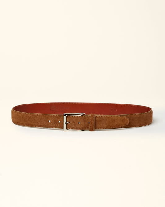 Cognac Brown Suede Belt