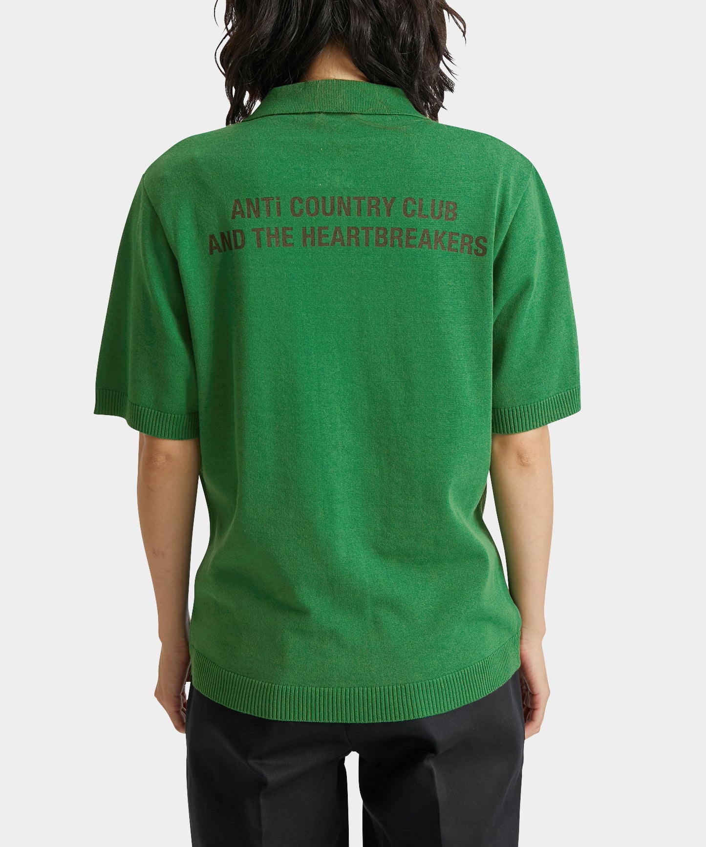 高速配送 COUNTRY ANTI × BEDWIN CLUB グリーン KNITPOLO ポロシャツ