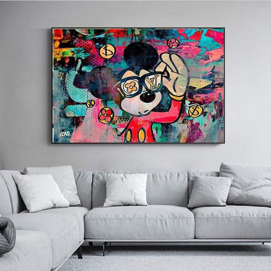 Mickey Mouse Canvo - LV Canvas Wall Art - Cartoon Canvas Painting