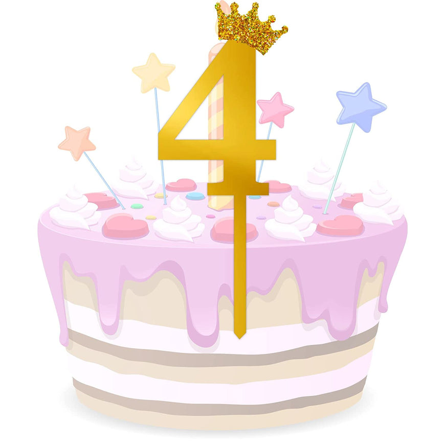 number 4 birthday cake clipart