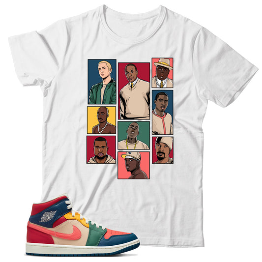 colorful jordans shirt