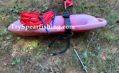 Bring a spare speargun band while spearfishing from shore on your dive flag and float