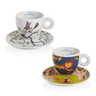 Illy Mona Hatoum Set of 2 Cappuccino Cups and Saucers – Whole Latte Love