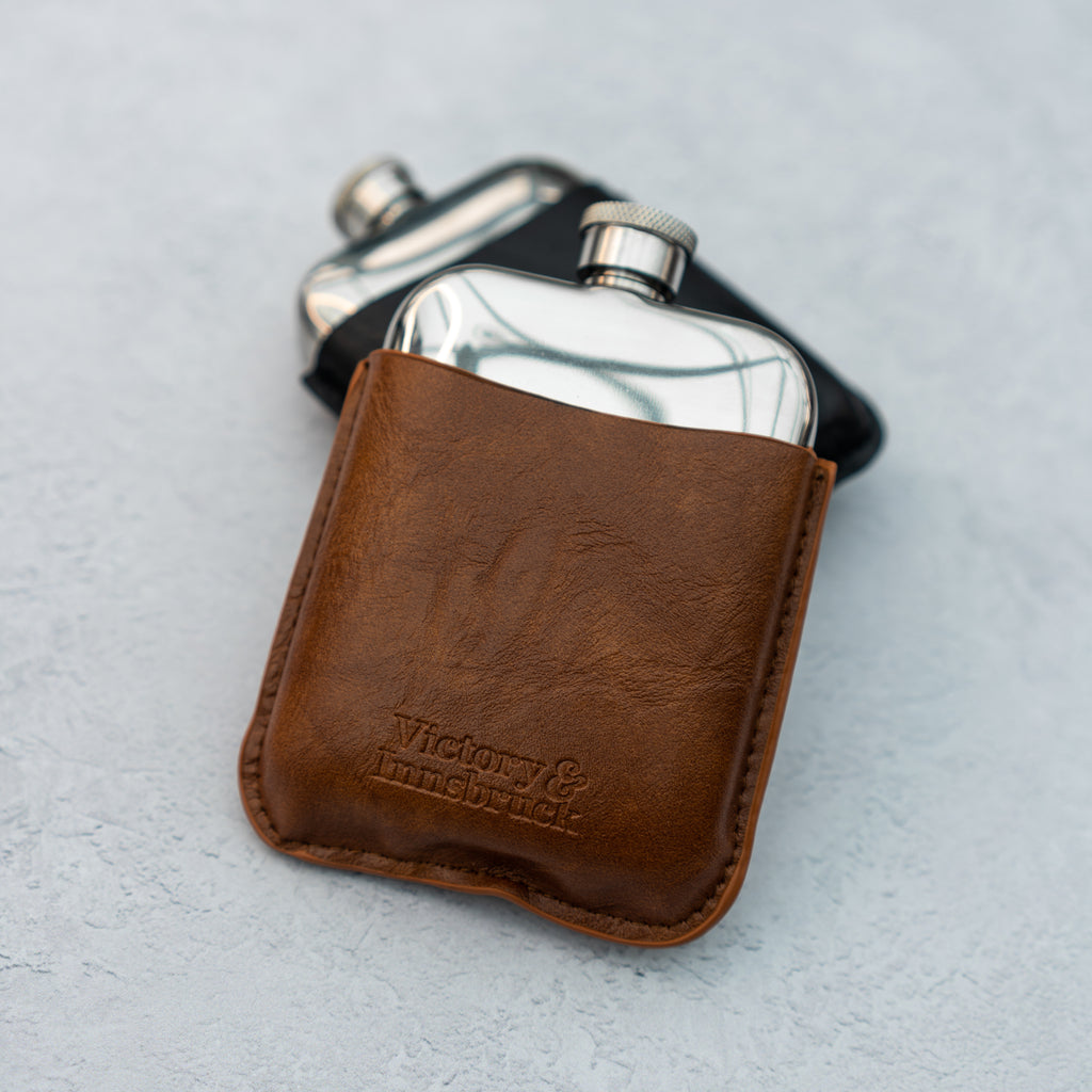 hip flask leather case