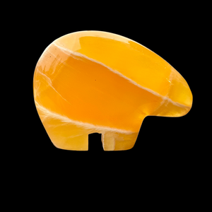 Small Zuni Style Bear Made of Orange Calcite - Electric Buffalo Gallery