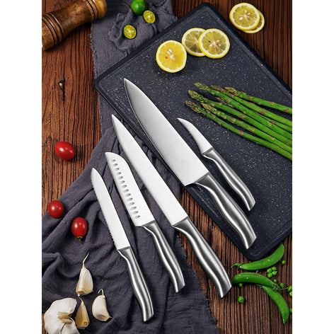 Deik Knife Set with Block, 16 Pieces Kitchen Knife Set with with Boning Knife and Carving Fork