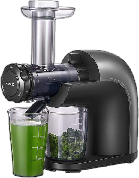 AICOOK High Nutrition Cold Press Juicer, No Filter Design with Less Oxidation, Juice Recipes for Whole Vegetables and Fruits, Multiple Modes for Different Flavors