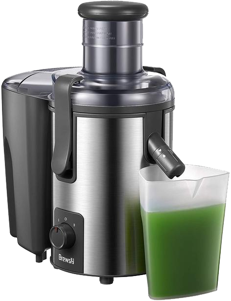 Brewsly Centrifugal Juicer Machines Vegetable and Fruit, 800W 3'' Wide Mouth Juice Extractor Easy to Clean , No-Drip & No-Slip Design, 30% Higher Juice Yield, BPA Free