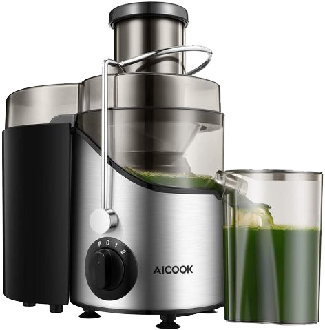 AICOOK Centrifugal Juicer, Juice Extractor, Juicer Machine with 3'' Wide Mouth, 3 Speed Juicer for Fruits and Vegs, with Non-Slip Feet, BPA-Free