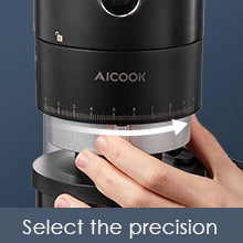 AICOOK Conical Burr Coffee Grinder, Over 40 Precise Grind Setting for  Espresso, Easy Cleaning, Stainless Steel, Black 