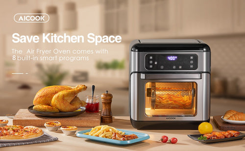aicook, air fryer oven, easy to clean, save kitchen space