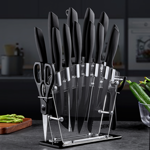 Knife Set, 16 PCS High Carbon Stainless Steel Kitchen Knife Set