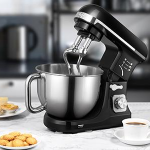 Stand Mixer with Double Dough Hook, 6-speed Dough Mixer with Tilting H –  AICOOK