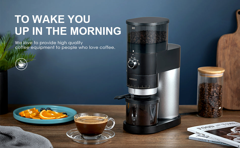 Electric Conical Burr Coffee Grinder, 42 Precise Grind Settings, One Touch  with 50S Grinding, Easy to Clean, Matte Black