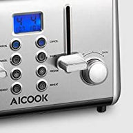aicook, aicok, toaster, 4 slice toaster, lcd display