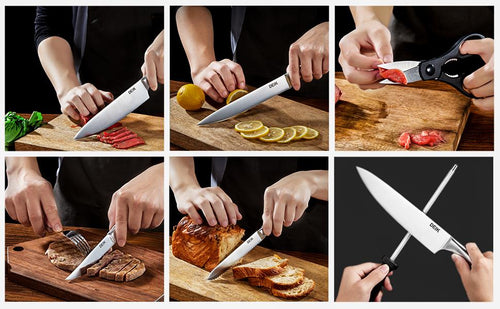 16-Piece Set: Deik Kitchen Knife Set with Wood Block