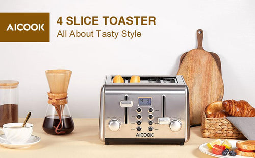 aicook, aicok, toaster, 4 slice toaster