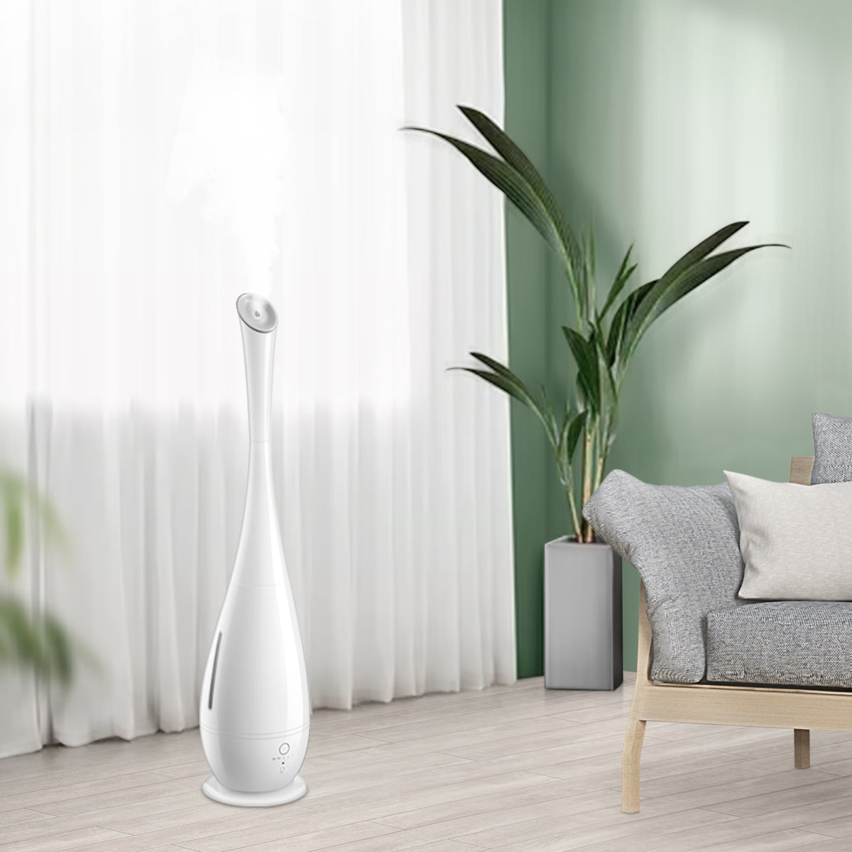 iTvanila Smart Cool Mist Humidifiers for Covid, Large Room Use, 5L Floor Humidifiers for Bedroom Office with Remote Control, Oil Diffuser Tray, Last up to 50 Hours