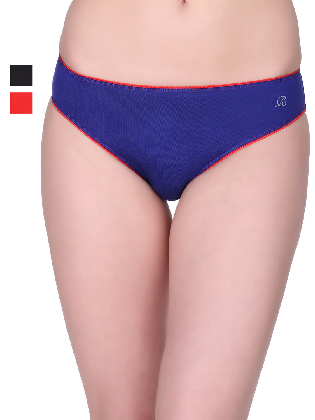 Red Rose Multicolor Cotton Bikini Panty with Full Coverage