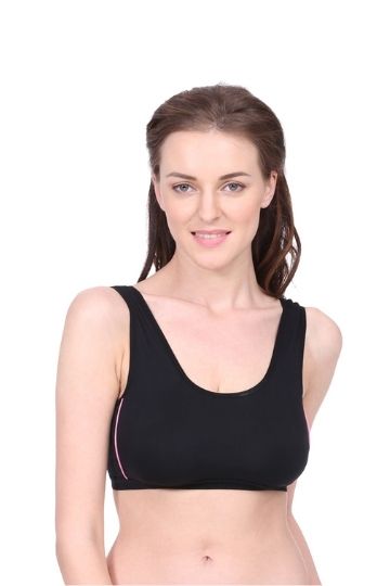 Buy Viral Girl Women's Black-Pink Padded Silp-on Active Sports Bra  (Removable pad) (Black;Pink) Online at Low Prices in India 