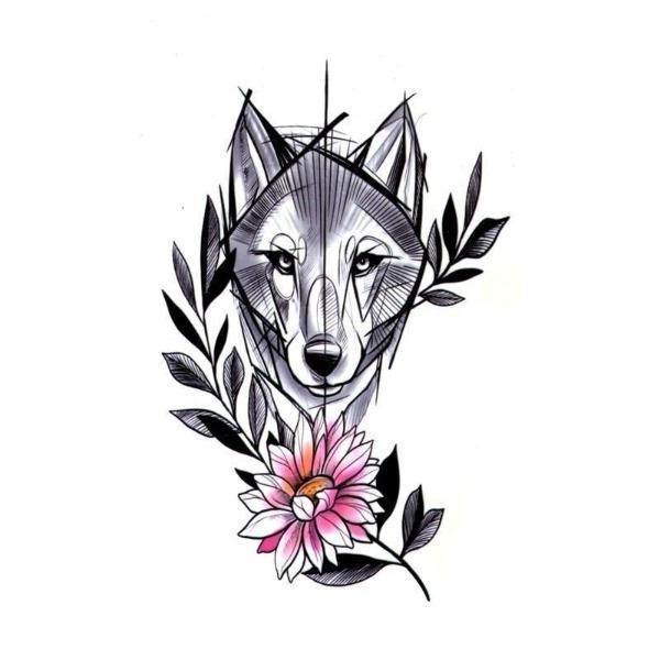 Rejaski Black Howling Wolf Tattoo Stickers Men Arm Art Temporary Tattoo  Women Watercolor Dog Paw Forest Waterproof Tatoos  Temporary Tattoos   AliExpress