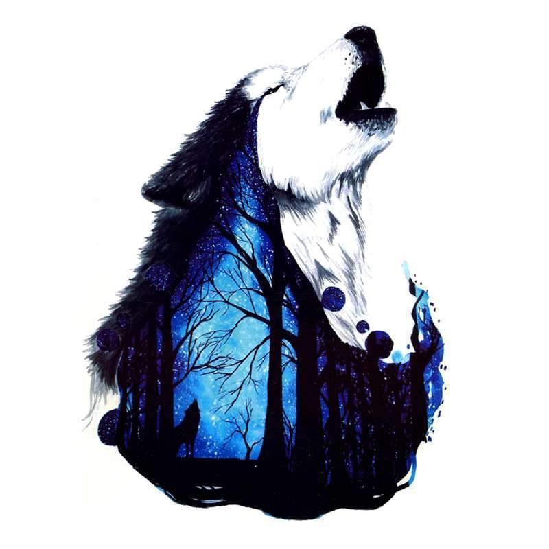 Premium Vector  Wolf logo inspiration vector silhouette night tattoo tribal