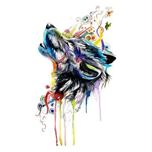 Feather Wolf Tattoo Watercolor  Best Tattoo Ideas Gallery