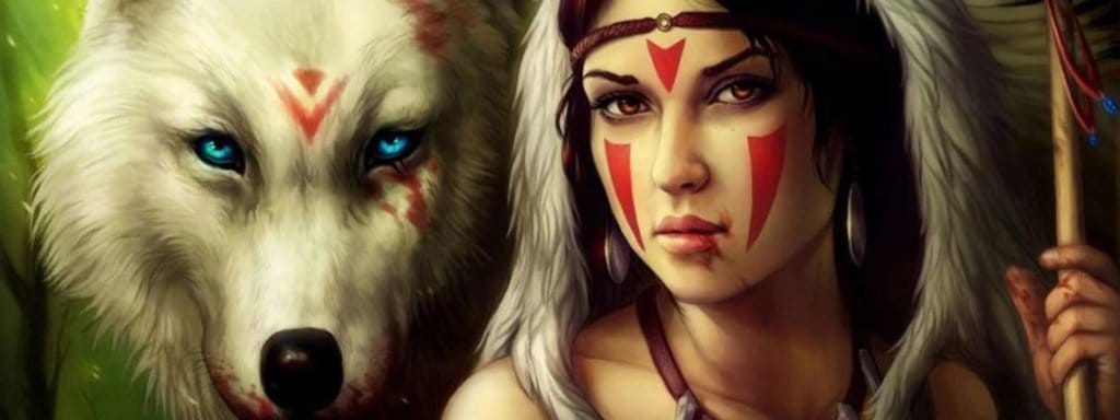 amerindian and wolf
