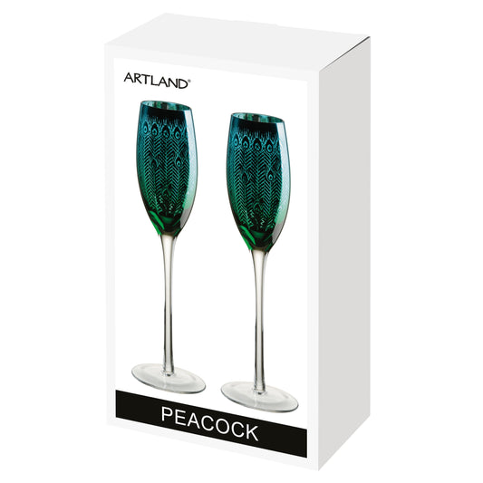 Artland Peacock Set Of 2 Gin Glasses