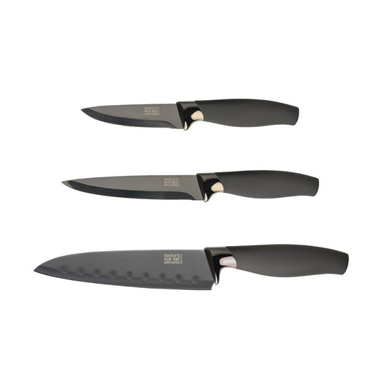 Brooklyn Rose Gold 5 Piece Titanium-Nitride-Coated Paring, All Purpose,  Carving, Bread & 20cm Chef's Knife Set With Countertop Sharpener