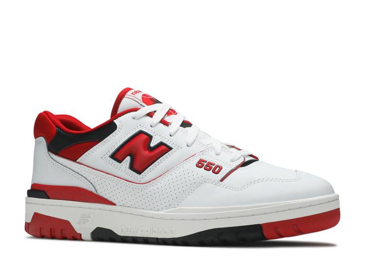 new balance white with red logo