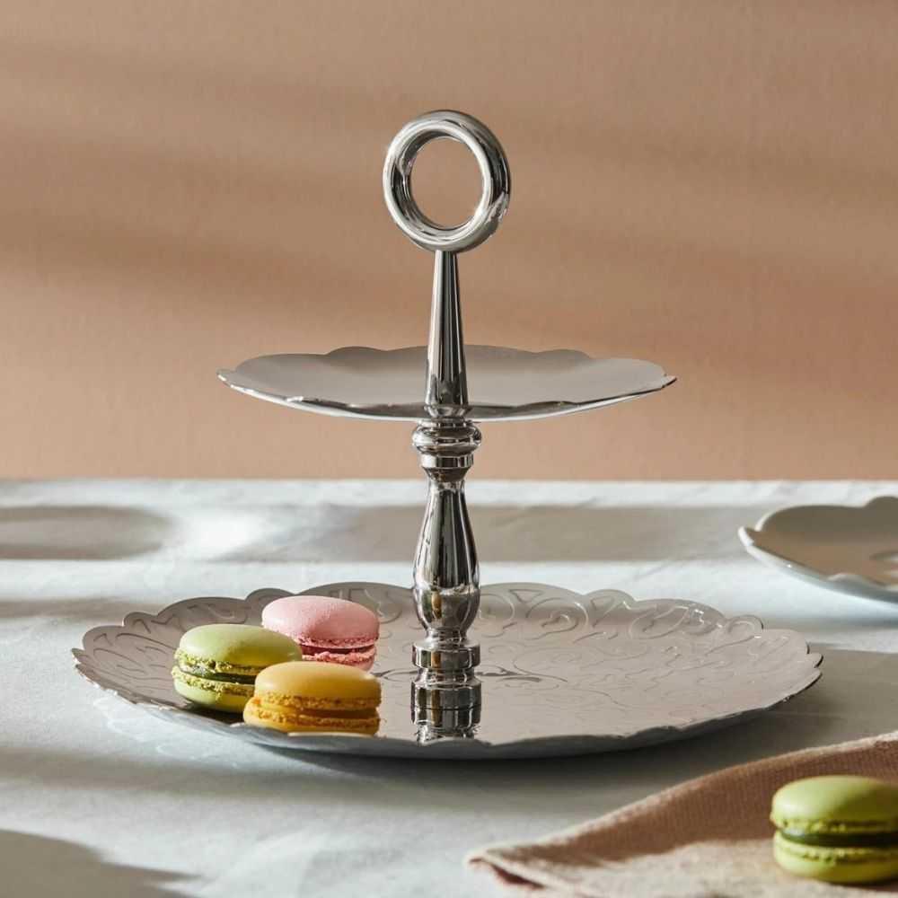 Alessi MW52/2 Dressed two-dish cake stand by Marcel Wanders – Shopdecor