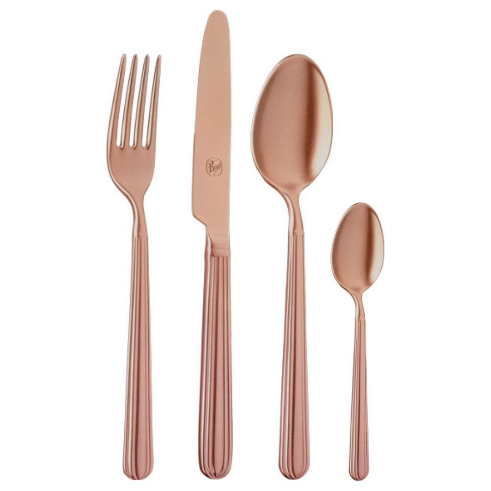 Atticus R hypotheek Broggi Metropolitan Polvere di Luna Copper 24-piece cutlery set – Shopdecor