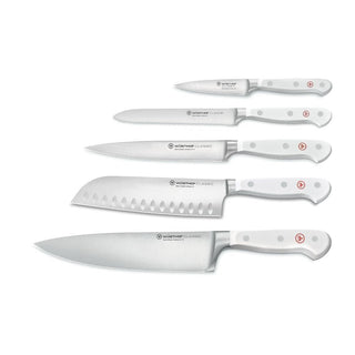 Wusthof Classic White 6-piece knife block set Santoku version