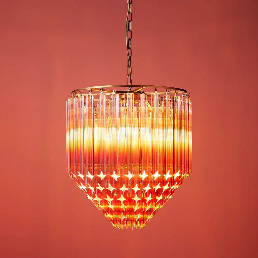 francesco chandelier in pink glass