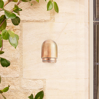 Tenby Exterior IP44 Wall Light in Antiqued Brass