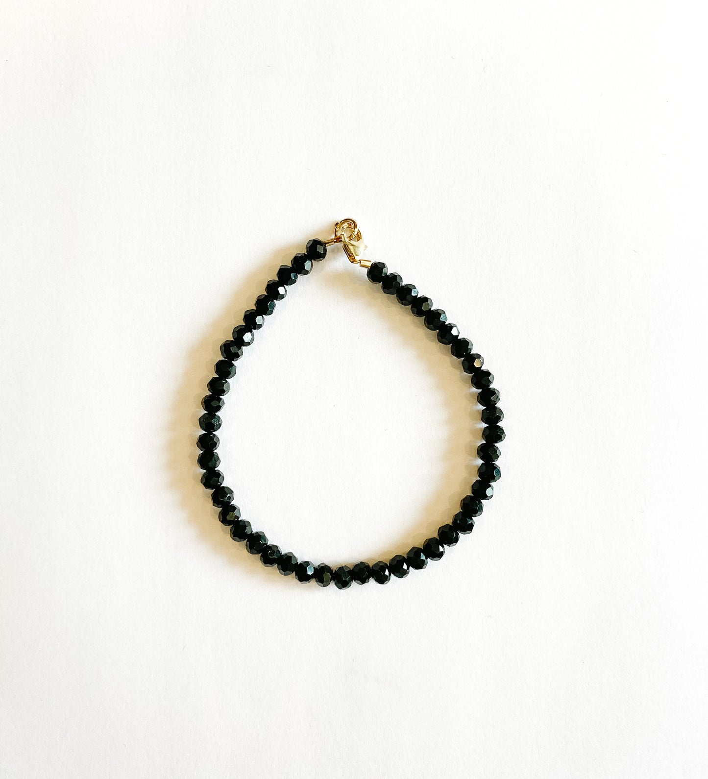 Black Glass Beaded Bracelet