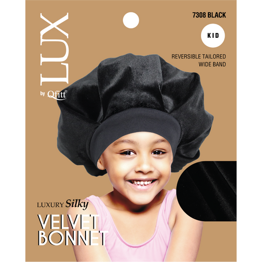 #7303 Lux Pattern Luxury Silky Satin Bonnet for Kids - Afro / Assort (6PC)
