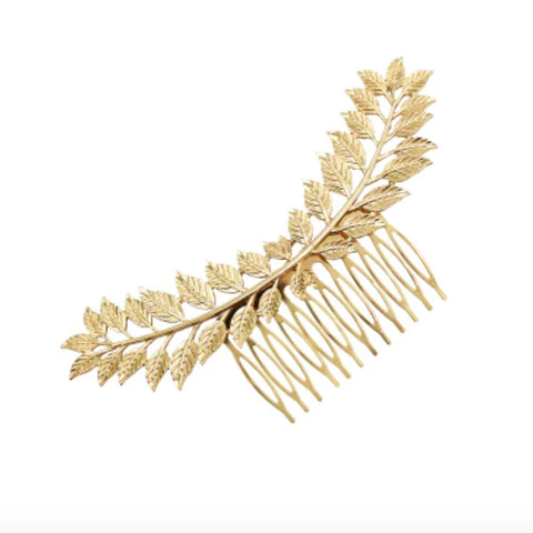 gold grecian bridal comb weddings hairstyle