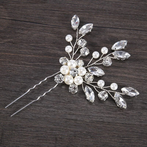 crystal pearl hair pins weddings 