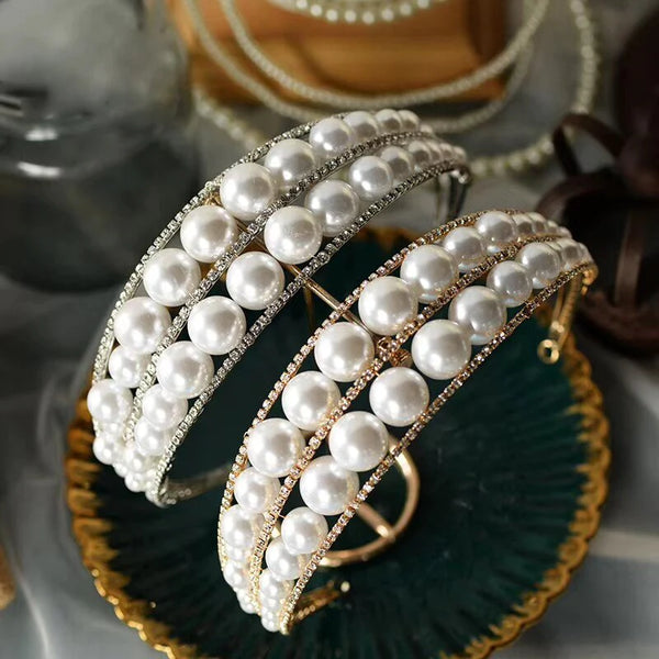 pearl bridal headband tiara